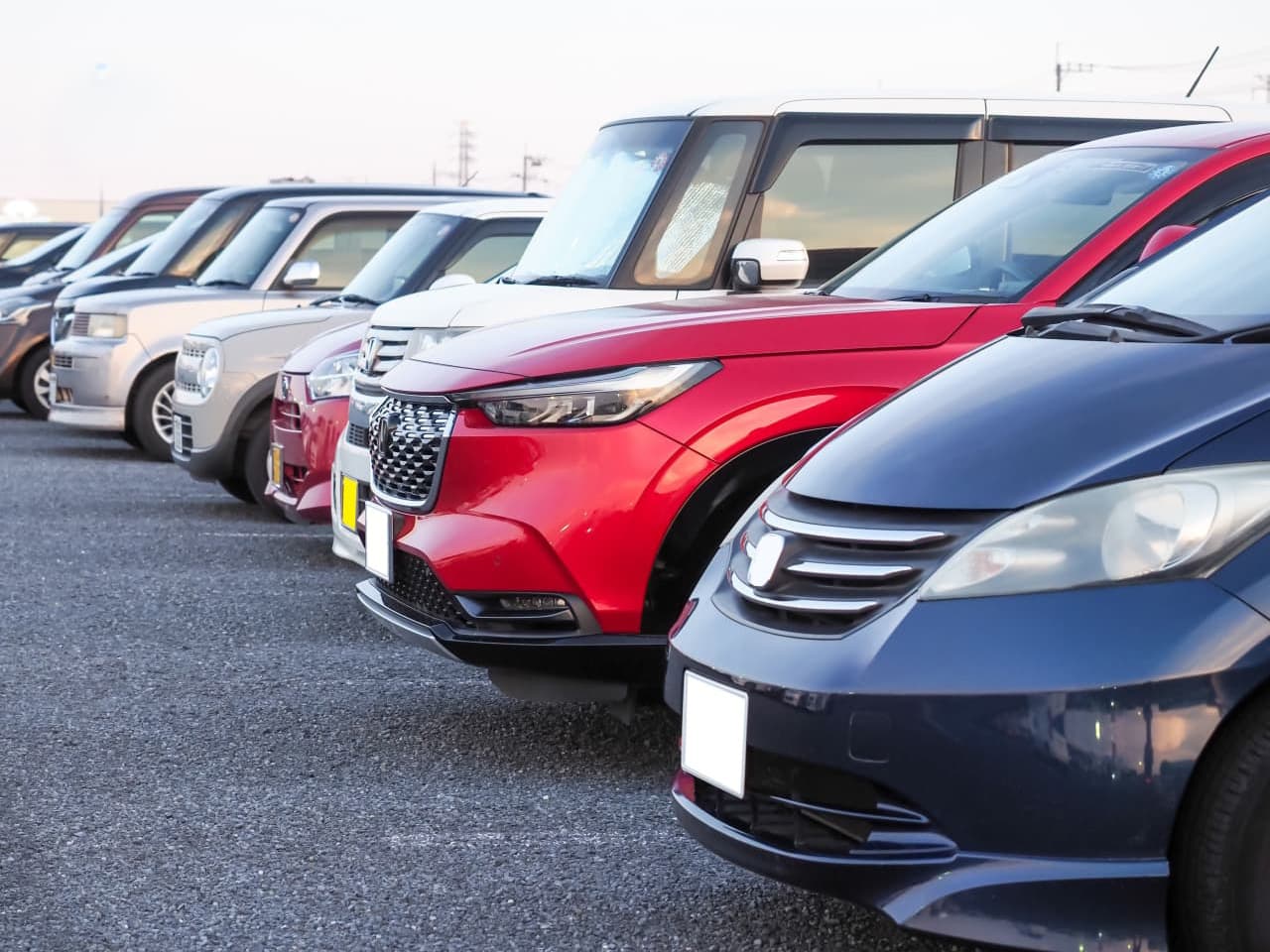 縦列している車の画像